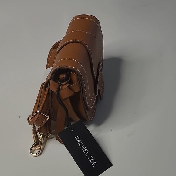 NEW CONVERTIBLE BELT BAG CROSSBODY PURSE COGNAC VEGAN LEATHER TRAVEL BAG NWT - Picture 5 of 5